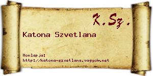 Katona Szvetlana névjegykártya